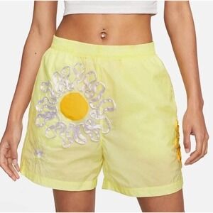 Nike Sportswear Project Uphoria Yellow Daisy Women's‎ Nylon Woven Shorts Large